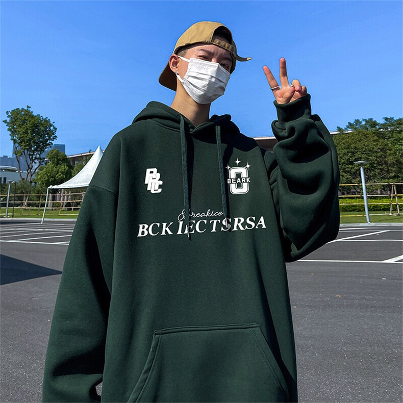 抖音得物供货 可提供视频 春装重磅美式宽松连帽卫衣DL2436图片