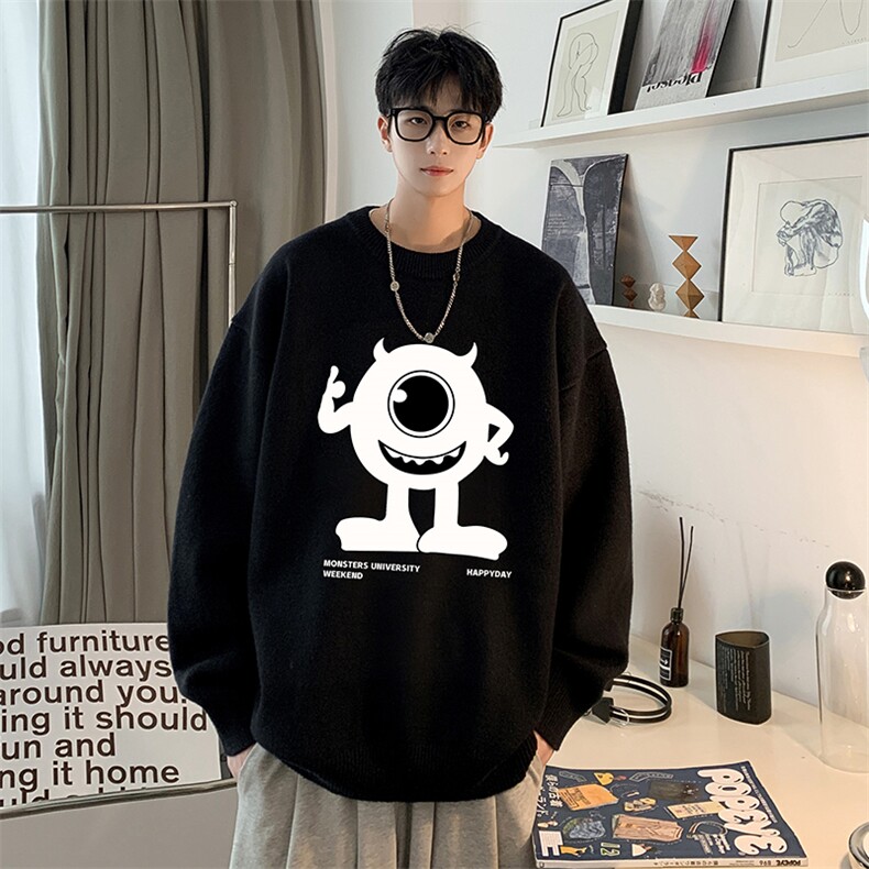 圆领毛衣男大码针织衫男毛线衣线衫M67327-P45加绒款-P65,男装针织衫/毛衣,电商A040
