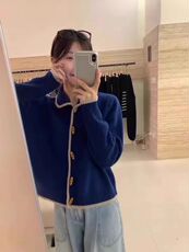 女士秋冬简约时尚加厚开衫羊毛，女装羊毛衫，冀清阳荣