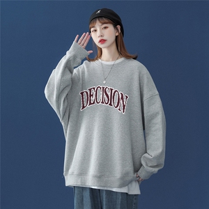 春季小众衣服2024年新款韩版字母宽松显瘦长袖卫衣W167P30控48
