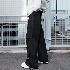 纯棉！美式阔腿工装裤男女宽松直筒休闲裤伞兵裤LY1002/p58，男装工装外套，电商B381-2
