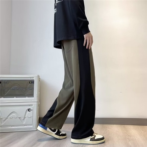 春夏男生休闲运动撞色拼接长裤潮流百搭裤子图片