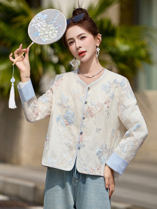 新中式国风刺绣蕾丝短外套女春秋季高级感洋气显瘦小个子气质上衣图片
