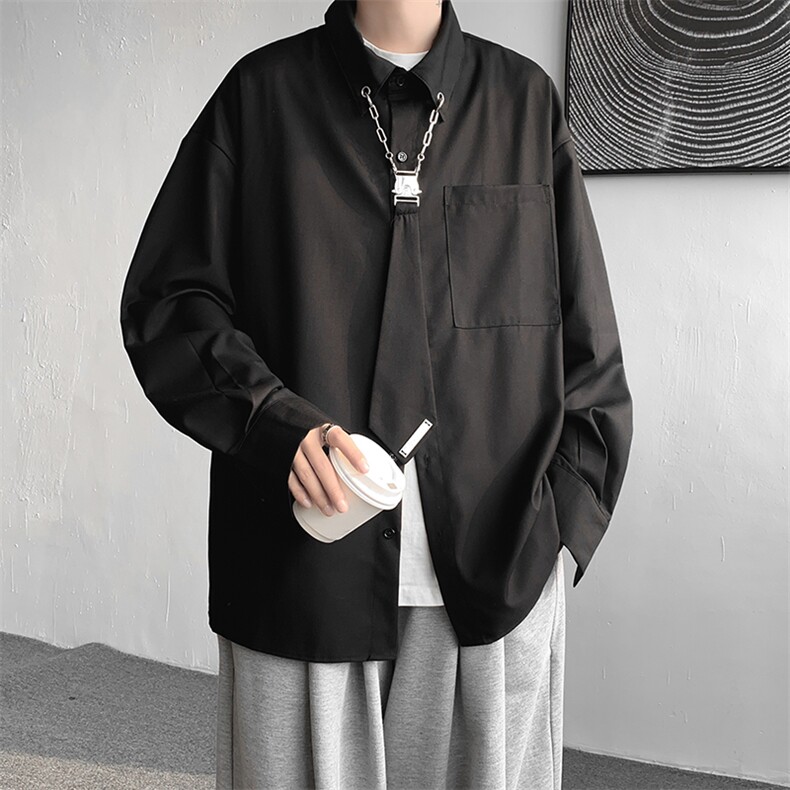 8XL-M高品质！特大码冰丝衬衫男领带衬衫日系加大码CS503P58控78,男装衬衫,电商D206-1