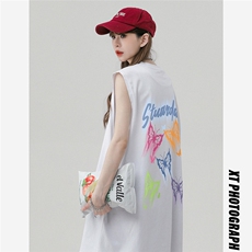 中性风新款夏季时尚百搭宽松蝴蝶印花纯棉短袖T恤DT65009P25控38，男装T恤，电商A268