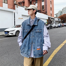 牛仔马甲男潮流时尚秋季外搭叠穿坎肩背心无袖马夹外套MJ112-P55，男装背心/马甲，星座1103-3
