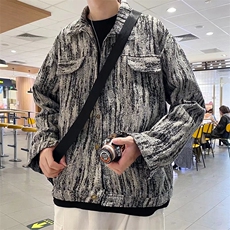 上衣宽松夹克外套牛仔料M-3XL蓝色黑色JA81，男装夹克，星座1116A-1（原606A）