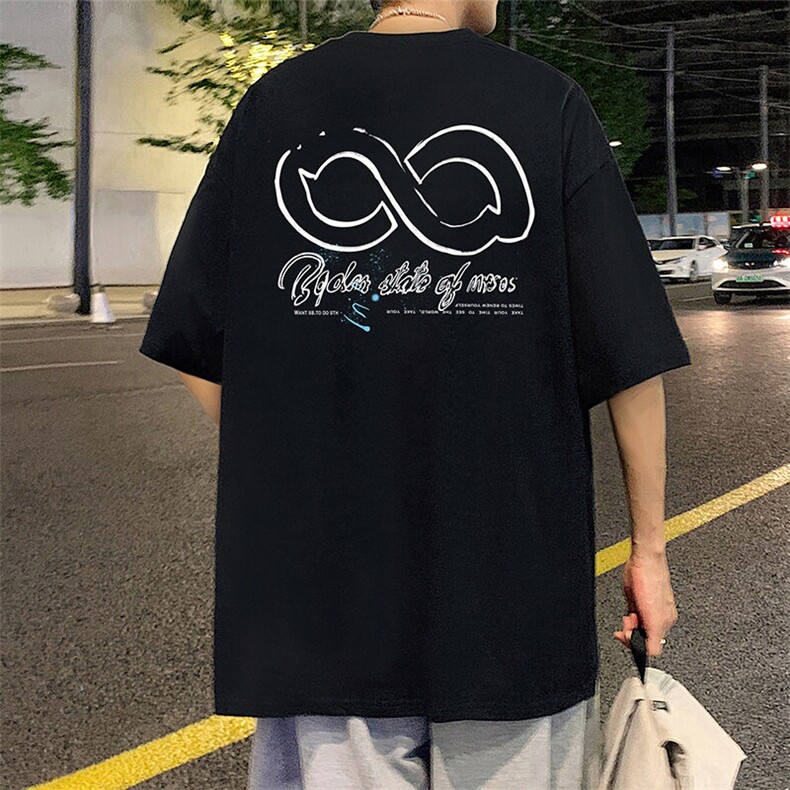 卡通印花短袖t恤男生夏季薄款纯棉重磅情侣体恤衫美式半袖上衣服,男装T恤,星座304A-1