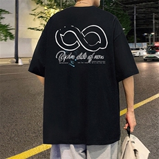 卡通印花短袖t恤男生夏季薄款纯棉重磅情侣体恤衫美式半袖上衣服，男装T恤，星座304A-1