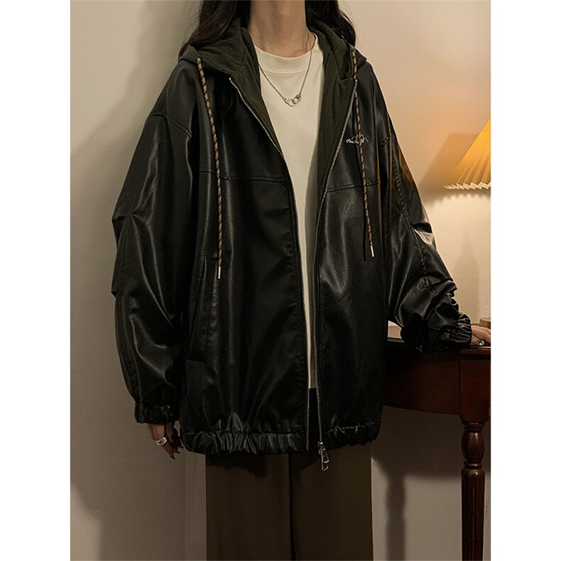 春秋季皮衣外套男女同款新款美式夹克XZ102B-1-JK2535P85，男装夹克，星座102B-1