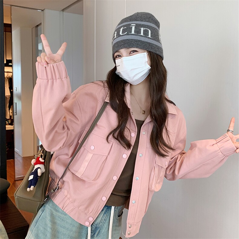 现货韩版休闲百搭显瘦短款外套女2D075-(P140-K190),女装短外套,2D075