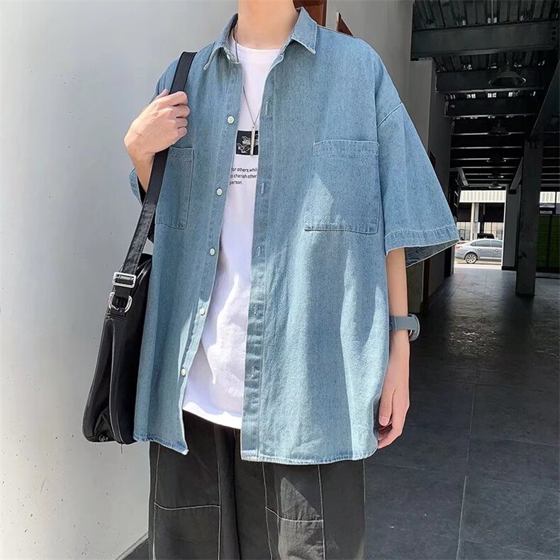 夏季短袖衬衫牛仔衫C124P38图片