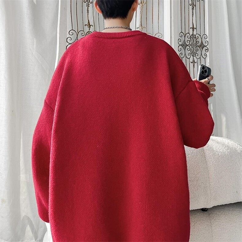 冬新本命年龙年红毛衣男女同款潮流大码针织衫外套MY107-P50,男装针织衫/毛衣,电商A001