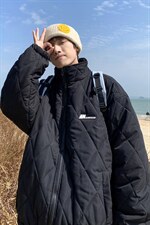 现货菱格美式冬装棉服男棒球服加绒加厚潮牌棉衣外套  W2287-P68图片