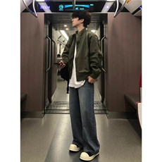 立领夹克男春秋季男短款外套廓形棒球服AM423-P55，男装夹克，星座208-5