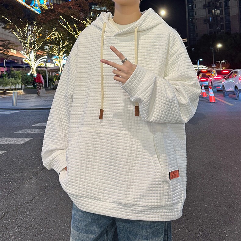 WY209/P60春装新款连帽卫衣男美式潮宽松运动大码ins潮流复古外套，女装短外套，电商基地A050