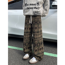 8XL-M羊羔绒裤子男冬季加绒加厚民族风重磅针织棉裤大码KZ023P78，男装民族服装，电商B312