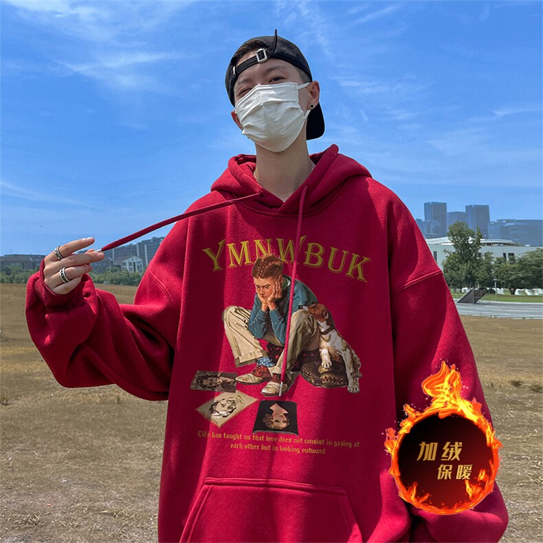 500克重磅秋冬美式加绒加厚卫衣外套DL157常规特P35绒特P40,男装卫衣,电商A486