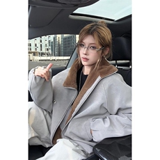 现货美式复古仿兔毛保暖翻领棉服男5042特P90，男装棉衣，星座205-3