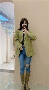 格子款西装，百搭款图片