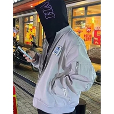 字母刺绣棒球服男春秋新款魔术贴宽松飞行服夹克外套男J639，男装夹克，星座1116A（原606A-3）