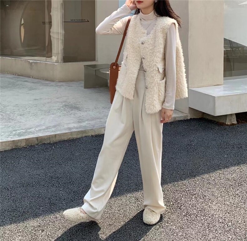 皮毛一体毛边马甲，女装马甲，深度