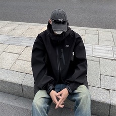 山系户外复古防水冲锋衣秋季新款连帽露营夹克外套男W7963-P60，男装夹克，星座512-4