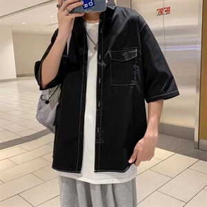短袖衬衫春款男港风潮流CS012P32图片