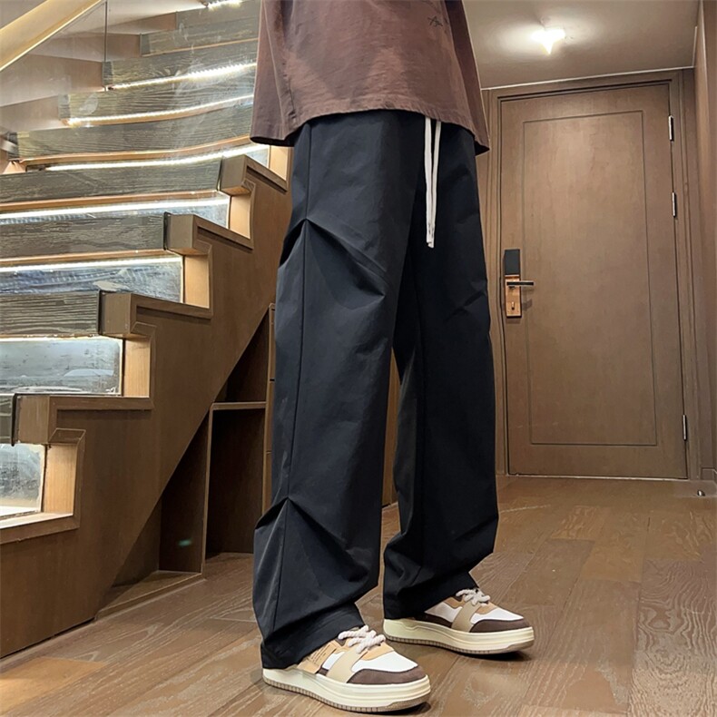 酒店风男秋新款冲锋裤潮牌宽松直筒垂感美式时尚休闲裤P40大货足,男装休闲裤,电商B388