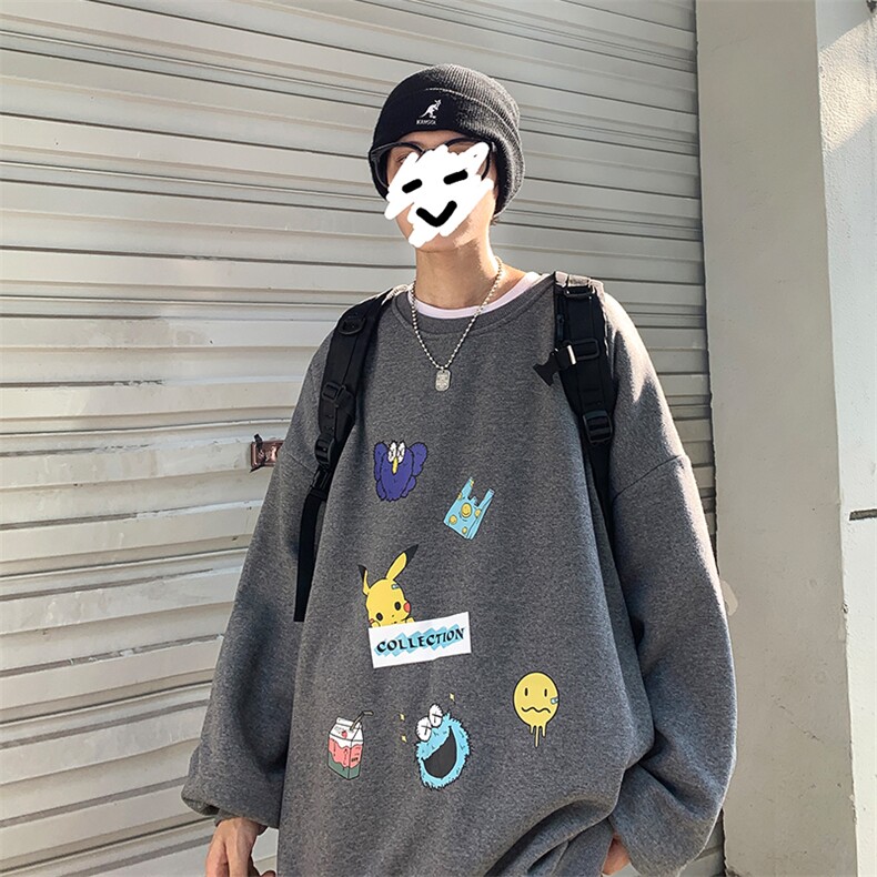 S6079-P35春季圆领卫衣男大码韩版宽松长袖外套男,男装卫衣,电商A040