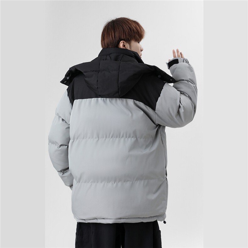 港风冬款拼色宽松保暖休闲连帽棉服外套A247-MY8875特批75控118,男装棉衣,电商A247