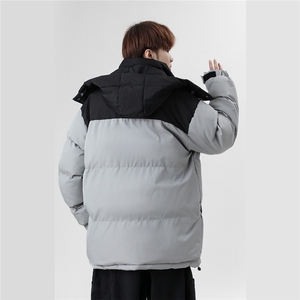 港风冬款拼色宽松保暖休闲连帽棉服外套A247-MY8875特批75控118