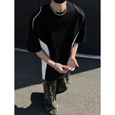 黑色拼白