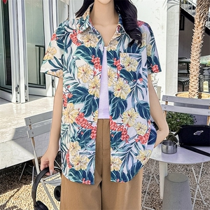 夏季夏威夷风沙滩三亚旅游男女情侣短袖花衬衫 XZ212-QCS1011-P25图片