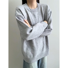 重磅秋冬男女纯色打底针织衫圆领套头半高领毛衣美式复古休闲上衣，男装T恤，电商A486