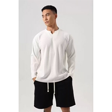 美式运动长袖T恤宽松速干跑步训练健身衣纯色休闲打底衫CU013P35，男装T恤，电商D256-3(原A064-3)