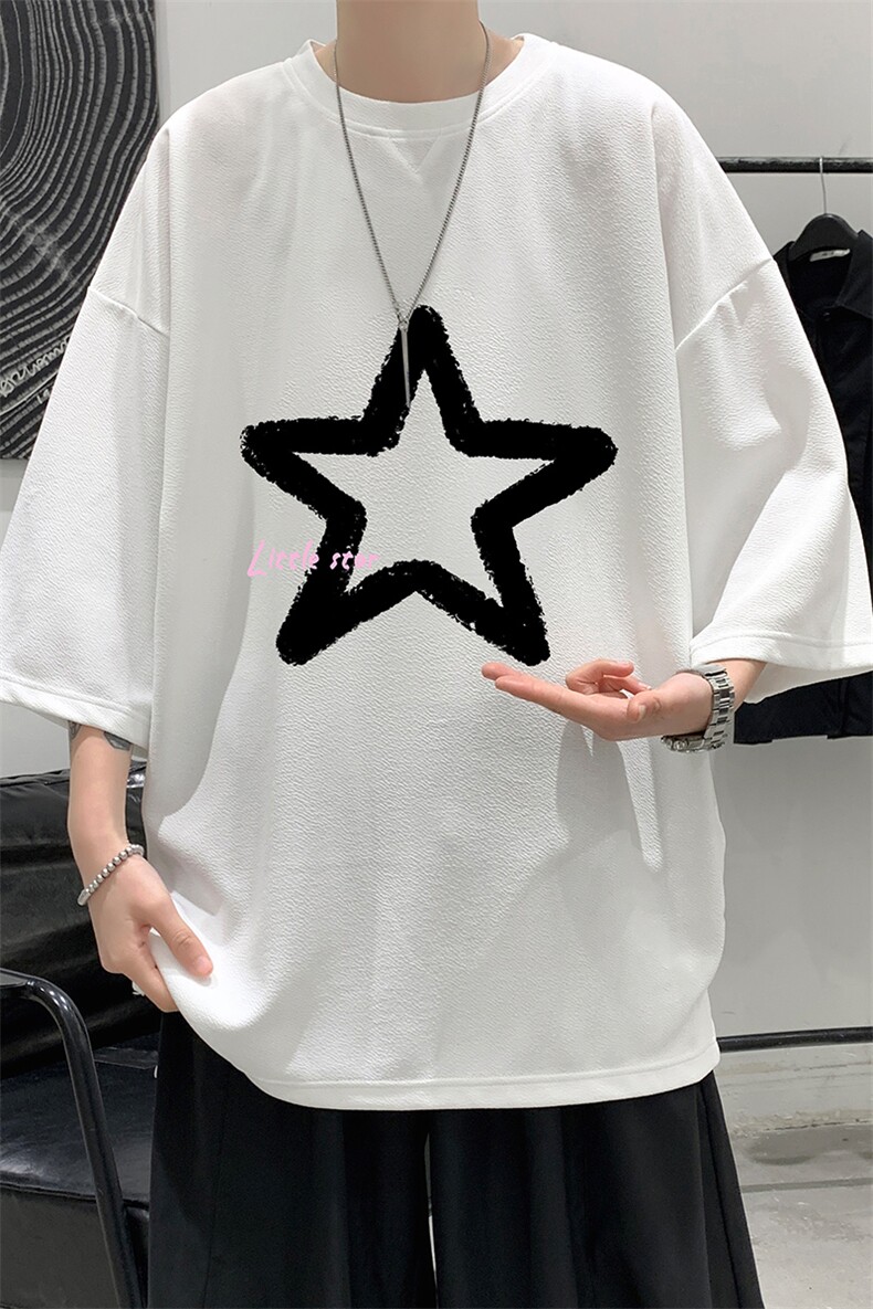 春夏季七分袖t恤男大码五分袖男短袖中袖Q11286-P30,男装T恤,电商A040