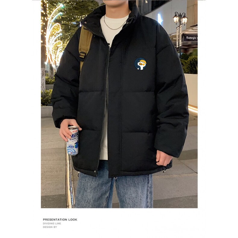 新款棉衣男冬季棉袄外套青少年宽松立领潮牌面包服气质简约,男装棉衣,星座1013-1