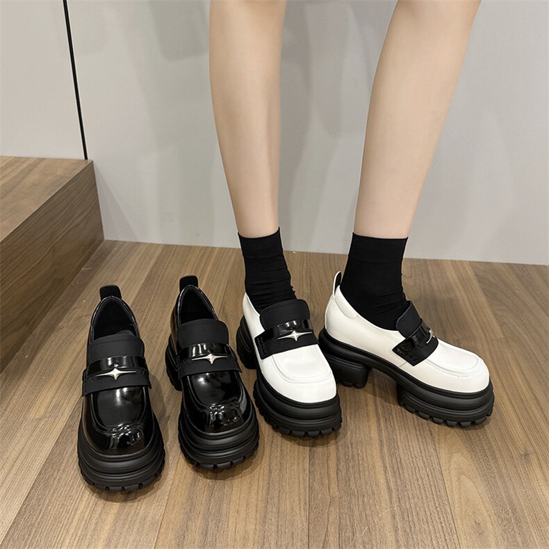 x2893-p175乐福鞋女2023秋季新款单鞋英伦风jk制服小皮鞋厚底女鞋,女鞋休闲鞋,星座1407-3