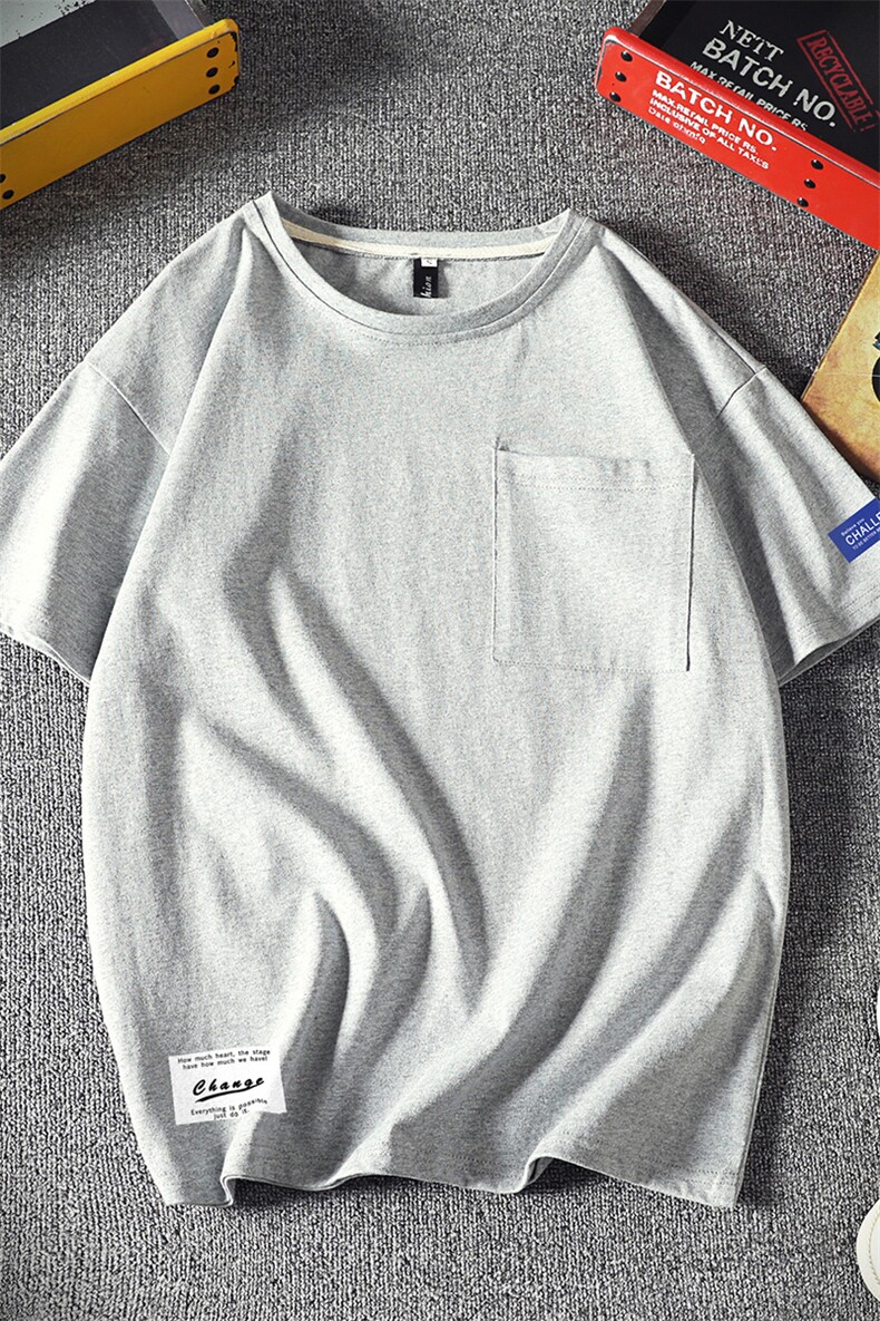 DX24062-P25大口袋百搭短袖t恤男大码半袖体恤上衣服,男装T恤,电商A040A