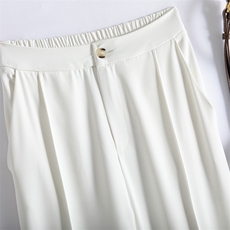 水衣源2731B款灯笼袖宽松小衫配西装裤撞色职场显气场两件套女，女装套装/套裙，水衣源