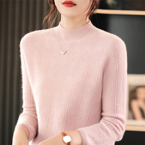半高领针织打底衫女秋冬内搭遮肚子显瘦上衣加大码修身毛衣针织衫图片