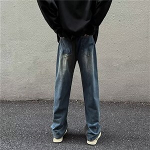 牛仔裤男秋季潮大码休闲裤子高街K2502P48图片
