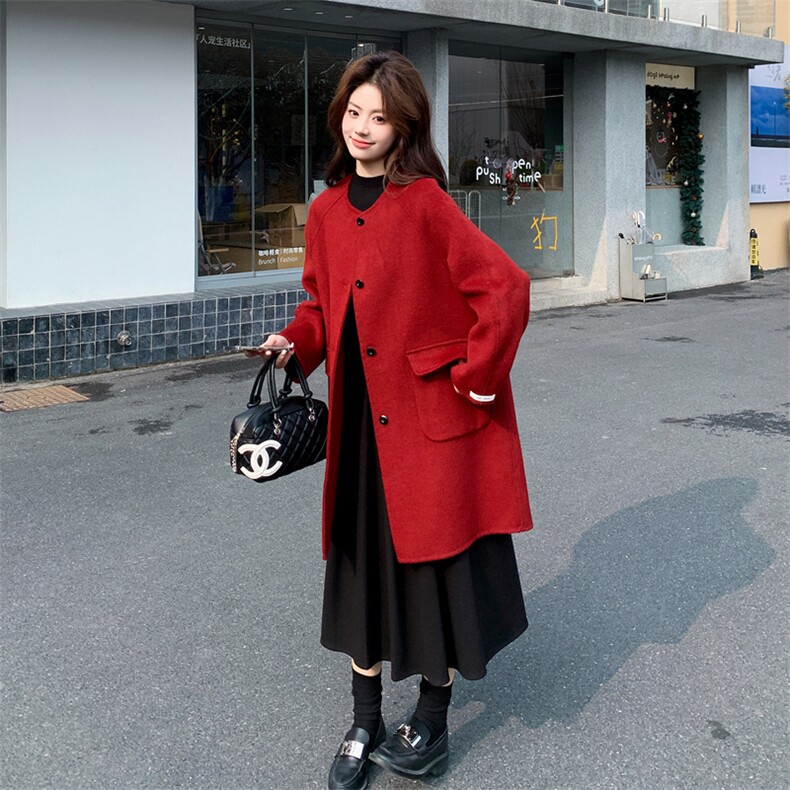 【有货】三色围脖可拆卸双面呢2D012-968-P315K458,女装羊绒大衣,2D012