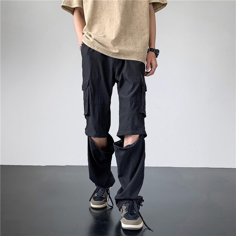 秋新款户外男女同款登山直筒裤休闲冲锋裤(可拆卸) D309B-K50-P60图片