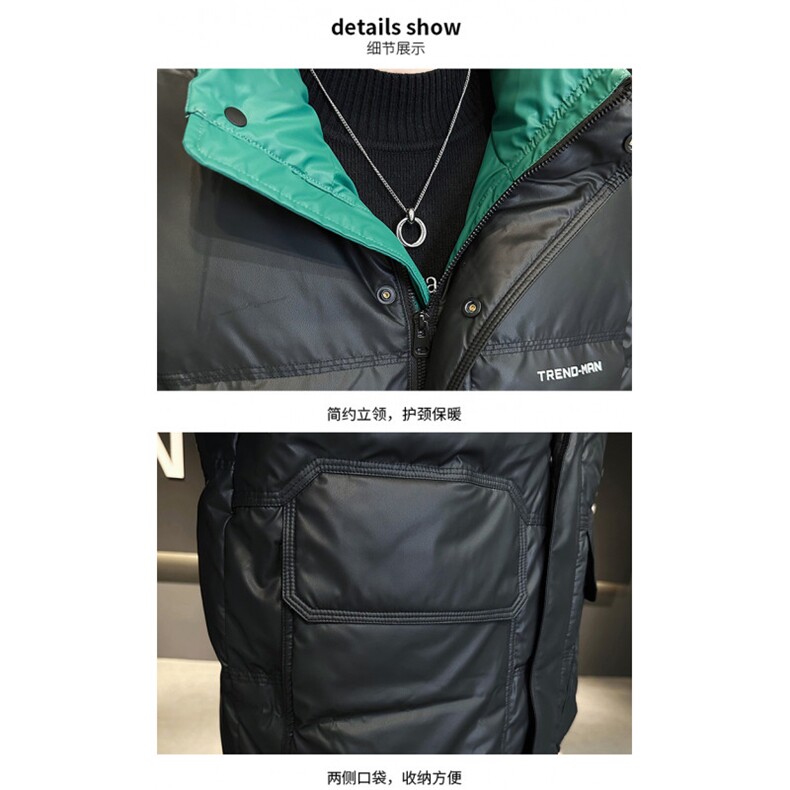 冬立领潮牌白鸭绒御寒加厚保暖韩版青年防寒短款外套派客服男装,男装羽绒服,钱塘6003（原4033）
