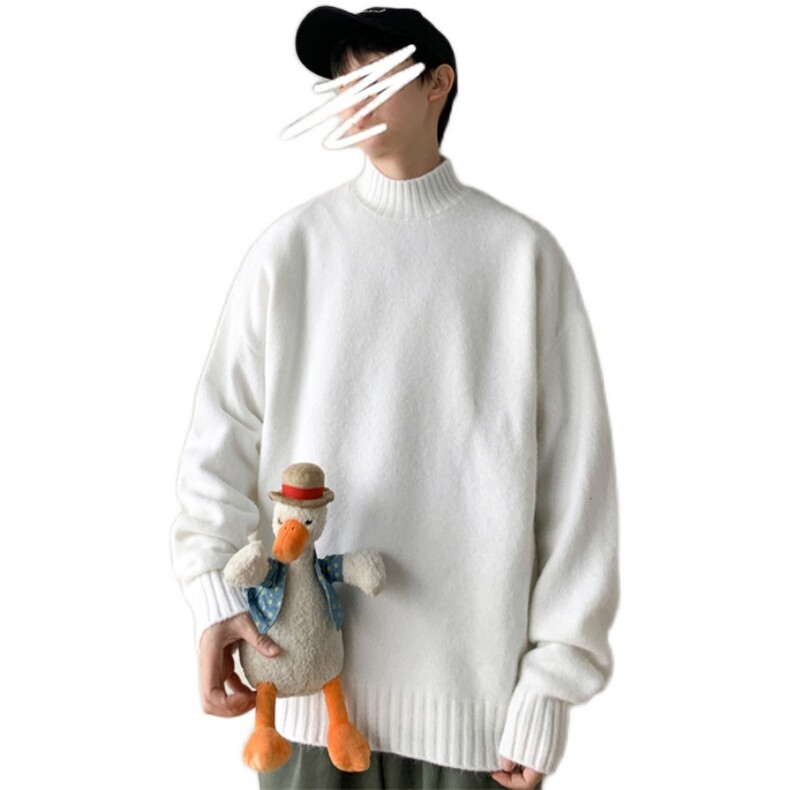 秋冬纯色半高领加厚毛衣针织衫打底衫线衣宽松套头MY11/,男装针织衫/毛衣,星座1506-1