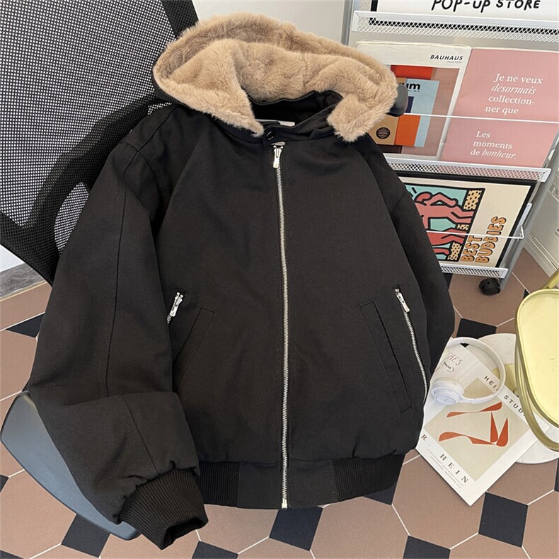 美式夹克男冬季加绒加厚棉服帆布棉衣外套MY9806-P183可拆卸帽子,男装夹克,星座308B-1