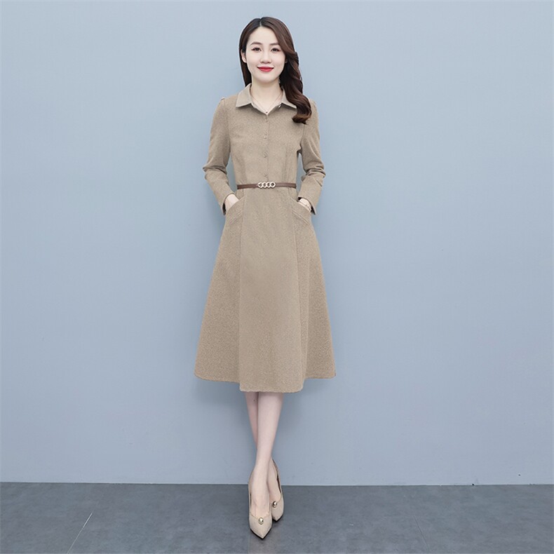 现货秒发2025秋冬新款法式轻奢长袖连衣裙H版A字裙,女装连衣裙,星宇服饰