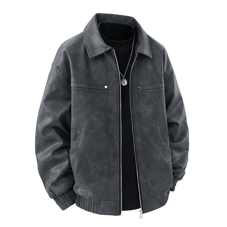 2026春季新款直播品质休闲皮夹克飞行服皮衣男外套2472-P50,男装夹克,星座1402-1